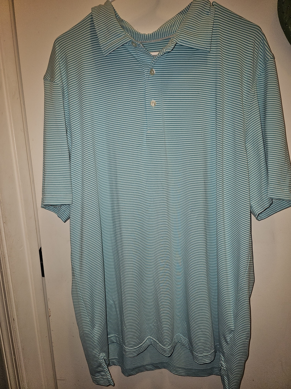 Vineyard Vines Gym NantZ Polo Shirt Men's XL Blue Striped Performance Golf Pique - Picture 2 of 6